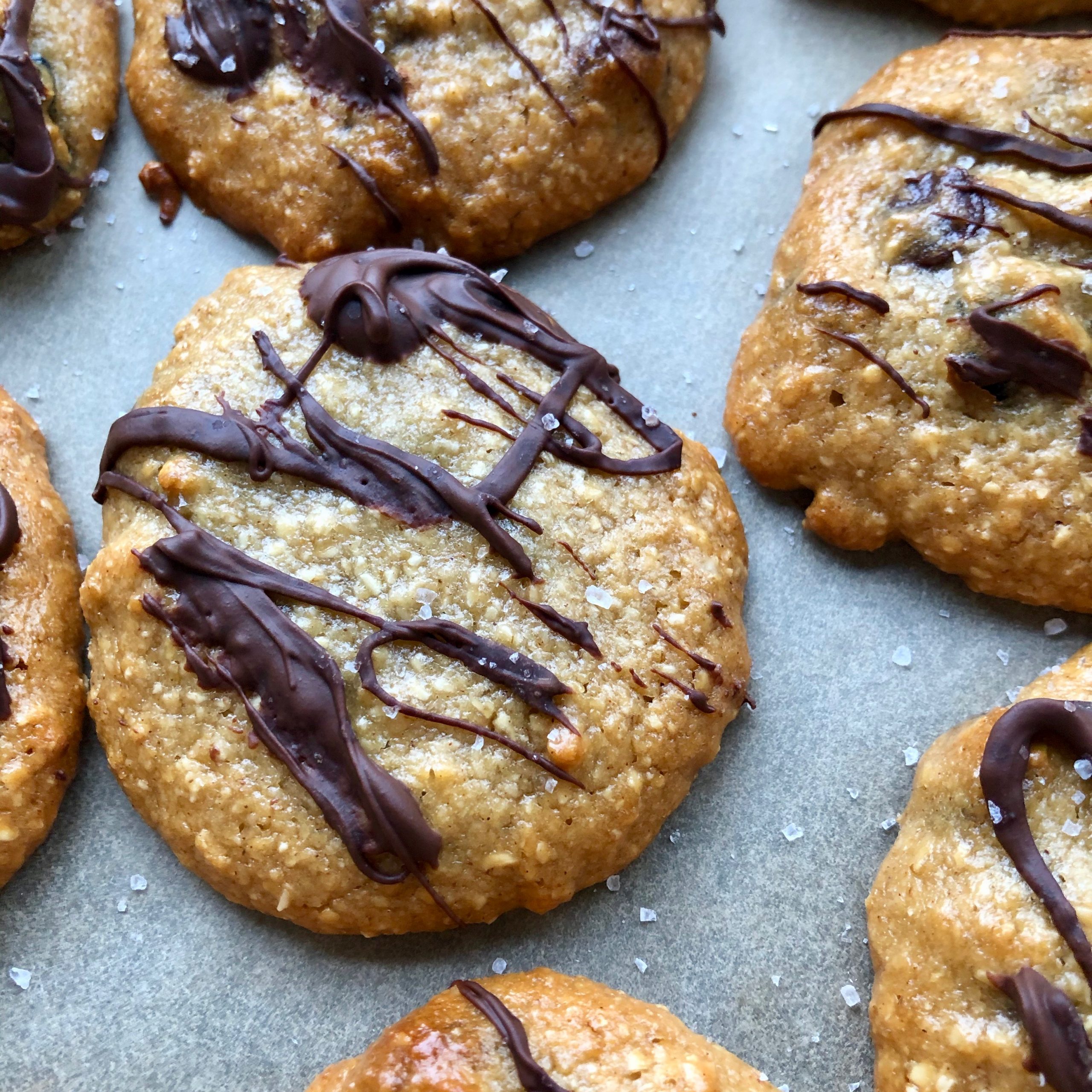 Gluten Free Tahini Oat Flour Chocolate Chip Cookies Jessica Cording Nutrition